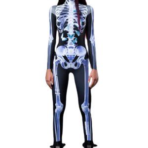 X-Ray Skeleton Jumpsuit Costume Women's Size S